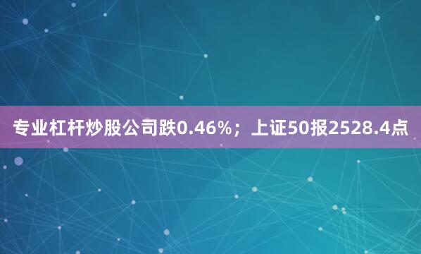 专业杠杆炒股公司跌0.46%；上证50报2528.4点