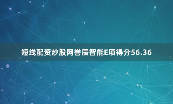短线配资炒股网誉辰智能E项得分56.36